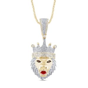10K 0.54-0.56CT CHARM TREATED RED "LION WITH CROWN"