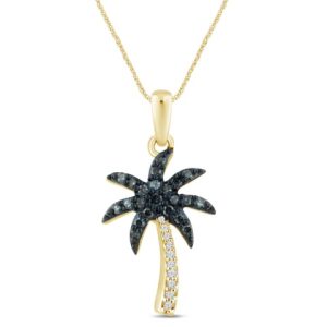 10K 0.13-0.16CT CHARM BLUE "PALM TREE"