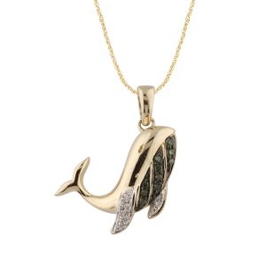 10K 0.09CT CHARM GREEN "DOLPHIN"