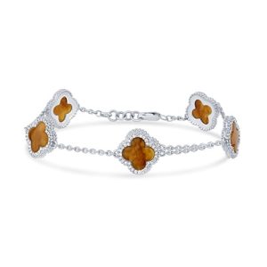 18K 0.57CT Diamond Bracelet Ladies "Brown 3.48"
