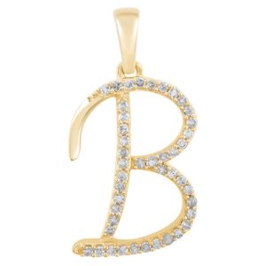 10K 0.15-0.18CT CHARM CURSIVE "INITIAL B"