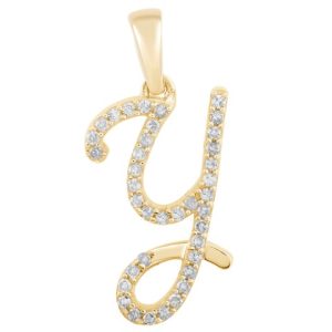 10K 0.14-0.16CT CHARM CURSIVE "INITIAL Y"