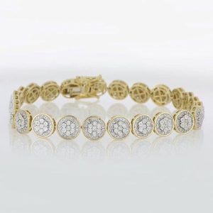 10K 2.50CT Diamond Bracelet Men's Size 8.5 Inch 8.70 MM