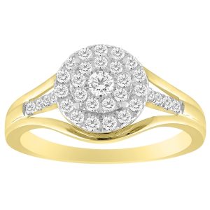 14k 0.46Ct Diamond Bridal Set Center 0.10Ct