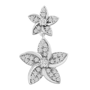 14K 0.28CT CHARM "TWO FLOWERS"
