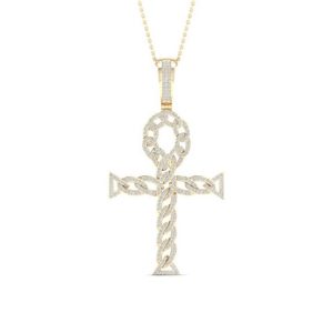10k 0.70ct Charm "ankh Cross"