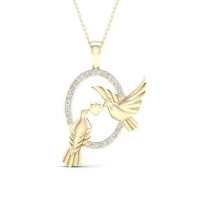10K 0.15CT CHARM "LOVE BIRDS"