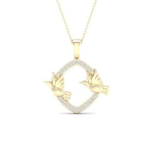 10K 0.15CT CHARM "LOVE BIRDS"