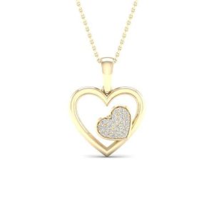 10k 0.08ct Charm "double Heart"