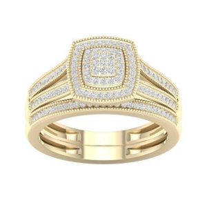 10K YELLOW GOLD DIAMOND 0.25 CT TOTAL WEIGHT BRIDAL SET