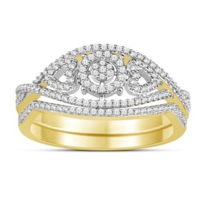 10K YELLOW GOLD DIAMOND 0.25 CT TOTAL WEIGHT BRIDAL SET