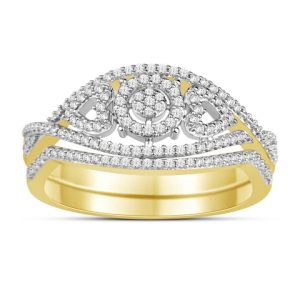 14K YELLOW GOLD DIAMOND 0.25 CT BRIDAL SET