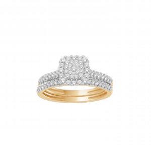 14K YELLOW GOLD DIAMOND 0.50 CT TOTAL WEIGHT BRIDAL SET
