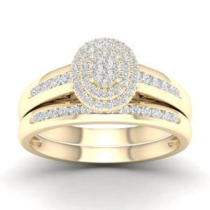 10K YELLOW GOLD DIAMOND 0.33 CT TOTAL WEIGHT BRIDAL SET