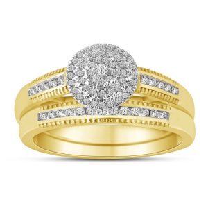 10K YELLOW GOLD DIAMOND 0.33 CT BRIDAL SET