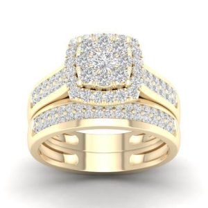 14k 1.00 Ct Diamond Bridal Set Center 0.20 Ct