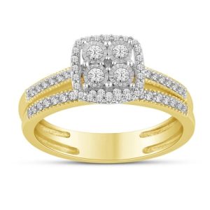 10K YELLOW GOLD DIAMOND 0.33 CT TOTAL WEIGHT BRIDAL SET