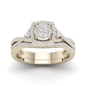 10K YELLOW GOLD DIAMOND 0.50 CT TOTAL WEIGHT BRIDAL SET