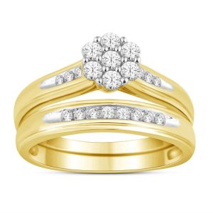 10K YELLOW GOLD DIAMOND 0.41 CT TOTAL WEIGHT BRIDAL SET
