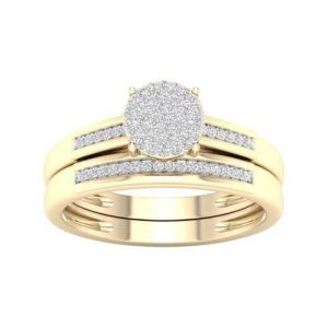 10K YELLOW GOLD DIAMOND 0.18 CT TOTAL WEIGHT BRIDAL SET