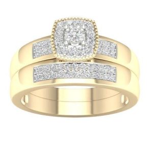 10K YELLOW GOLD DIAMOND 0.29 CT TOTAL WEIGHT BRIDAL SET