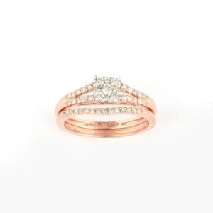 14K ROSE GOLD DIAMOND 0.50 CT TOTAL WEIGHT BRIDAL SET