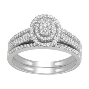 14K WHITE GOLD DIAMOND 0.40 CT BRIDAL SET