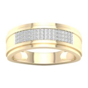 10K DIAMOND 0.12 CT MENS RING