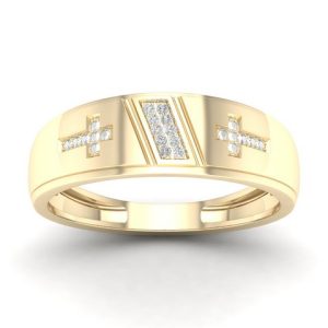 10K DIAMOND 0.03 CT MENS RING