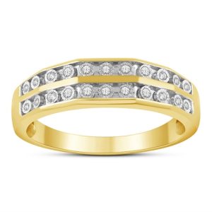 10K DIAMOND 0.10 CT MENS RING