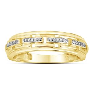 10K DIAMOND 0.05 CT MENS RING