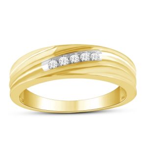 10K DIAMOND 0.12 CT MENS RING