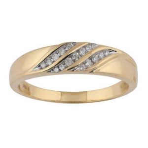 10K DIAMOND 0.11 CT MENS RING