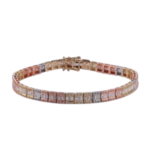 10KT 4.20CT Diamond Bracelet Men Size 8 Inch 5.25 MM