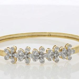 10K 0.58CT Diamond Bangle Ladies Size 16CM
