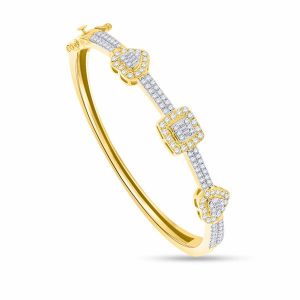 14K 1.23-1.27CT Diamond Bangle Ladies "Heart" Size 16CM