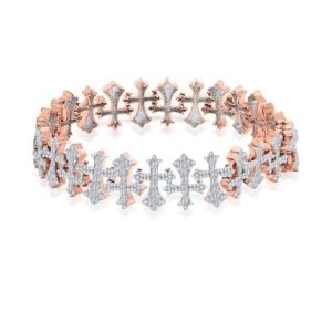 10K 5.31CT Diamond Bracelet Men's "Cross" Size 8 Inch