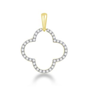 10K 0.16CT CHARM "FOUR LEAF FLOWER"