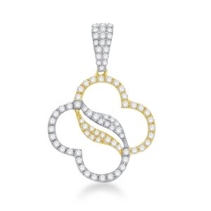 10k 0.30-0.32ct Charm "four Leaf Flower"