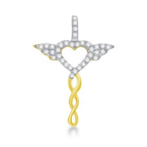 10k 0.11ct Charm "cross With Heart"