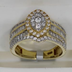14K YELLOW GOLD DIAMOND 1.03 CT TOTAL WEIGHT BRIDAL SET