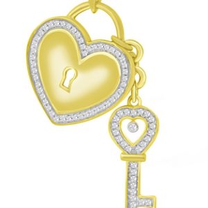 10K 0.23-0.26CT CHARM "HEART WITH KEY"