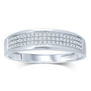 10K RHODIUM DIAMOND 0.16-0.22 CT MENS RING