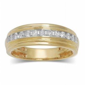 14K DIAMOND 0.51 CT MENS RING