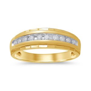 14K DIAMOND 0.23-0.27 CT MENS RING (WITH JALI)