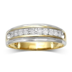 14K DIAMOND 0.25-0.27 CT MENS RING ("MACHO" WITHOUT JALI)