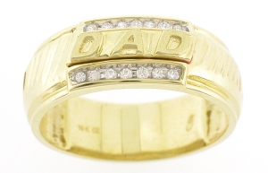 10K DIAMOND 0.12-0.14 CT MENS RING (DAD)