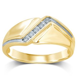 10K DIAMOND 0.10 CT MENS RING