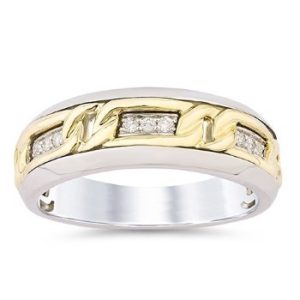 10K DIAMOND 0.10 CT MENS RING