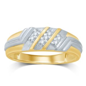 10K DIAMOND 0.10 CT MENS RING